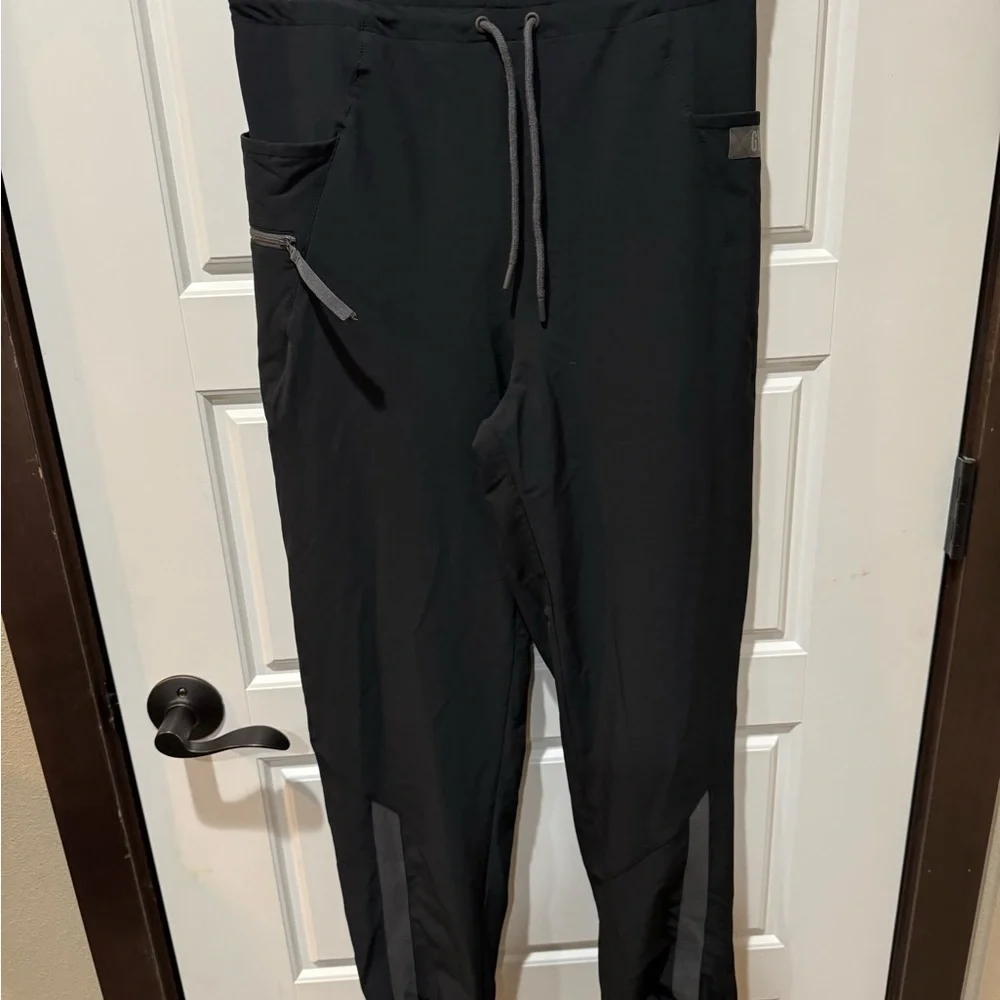 Gymshark Pants Mens Adult Small Black Athletic Windbreaker Logo Joggers